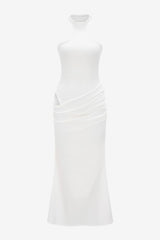 Women's  Sleeveless Halter-Neck Fitted Maxi Dress