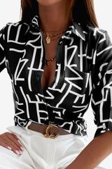 Women’s Tailored Fit Shirt with Abstract Print Detail