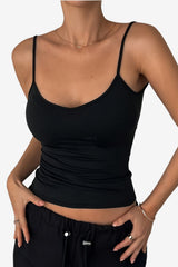 Women’s Black Backless Cami Top Summer Sleeveless Vest