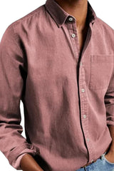 Men’s Long Sleeve Button-Up Shirt Classic Fit Casual