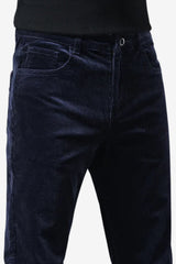 Men's Corduroy Straight-Leg Trousers Slim Fit