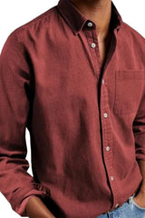 Men’s Long Sleeve Button-Up Shirt Classic Fit Casual