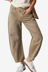 Women's High-Waisted Wide - Leg Light Blue Denim Jeans