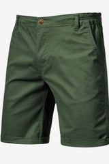 Men's Casual Summer Shorts - Lightweight Cotton Blend, Elastic Waist, Khaki