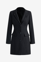 Women’s Black Blazer Mini Dress Long Sleeve V-Neck