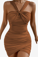 Women's Fitted Mini Dress with Ruched Detailing