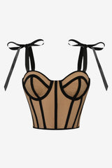 Women's Corset Tie-Up Cropped Cami Top