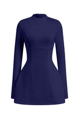 Women’s Backless Mini Dress Long Sleeve Fitted Look