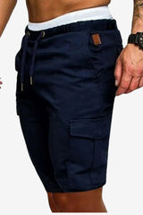 Men’s Cargo Shorts with Pockets Elastic Waist Knee Length