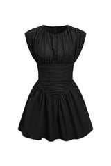 Women’s Ruched Mini Dress Cap Sleeve Fitted Style