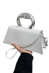 Women’s Trapezoid Tote Bag with Metal Handle