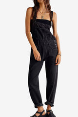 Women’s Relaxed Fit Denim Jumpsuit with Pockets