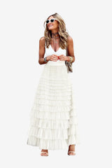Women’s Tiered Maxi Skirt High Waist Flowy Style