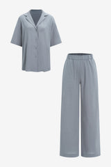 Women's Tie-Front Shirt &amp; Wide-Leg Trousers Set,