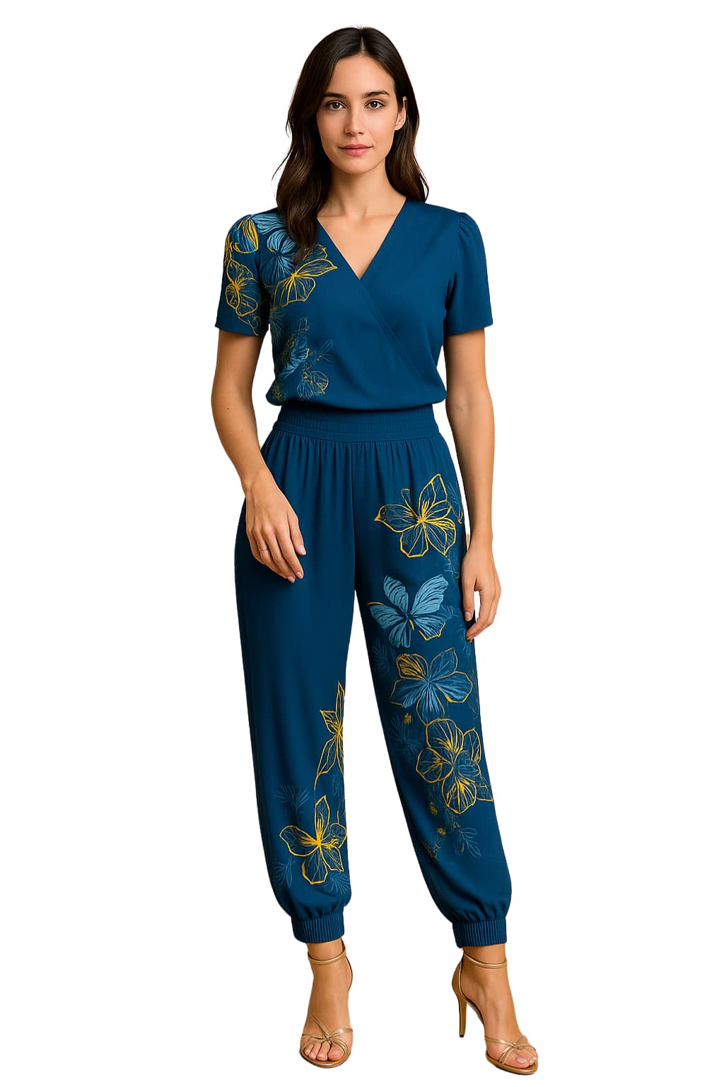 Women’s Blouse and High-Waisted Trousers Set