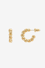 Women’s Twisted Hoop Earrings Gold or Silver Finish