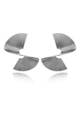Women's Gold-Tone Pleated Metal Statement Earrings