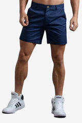 Men's Khaki Cotton Chino Shorts, Knee - Length Summer Casual