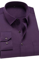 Men’s Wrinkle-Free Stretch Shirt Slim Fit Long Sleeve