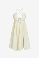 Women's A-line V-neck Backless Midi Sundress