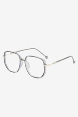 Women's Transparent Geometric Reading Glasses with Metal Temples
