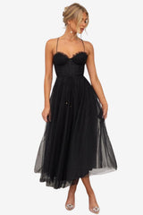 Women’s Floral Corset Mini Dress with Spaghetti Straps