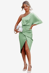 Women's One-Shoulder Midi Evening Dress with Slit