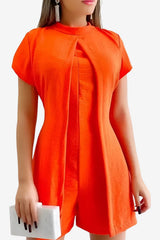 Women’s Sleeveless Summer Playsuit with Mock Neck
