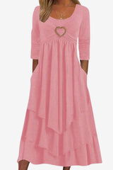 Women’s Long Sleeve Maxi Dress with Pockets A-Line Fit
