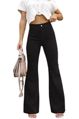 Women's High-Waisted Flared Corduroy Trousers