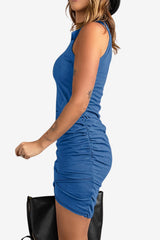 Women’s Sleeveless Bodycon Mini Dress with Ruched Side