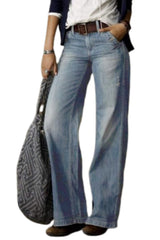 Women's Mid-Rise Wide Flare Denim Jeans