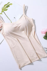 Women's Padded Tank Top with Built-in Bra, Adjustable Straps