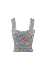 Women’s Knit Crop Top Zip Back Sleeveless Fitted Style