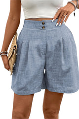 Women's High-Waisted Wide - Leg Pleated Shorts