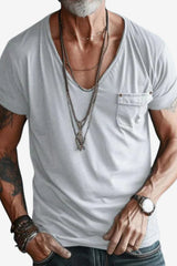 Men’s Crew Neck T-Shirt Short Sleeve Cotton Look