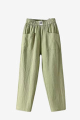 Women's Linen Cotton Wide-Leg Trousers – Relaxed Fit