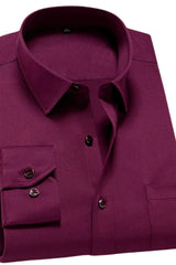 Men’s Wrinkle-Free Stretch Shirt Slim Fit Long Sleeve