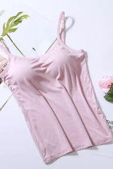 Women's Padded Tank Top with Built-in Bra, Adjustable Straps