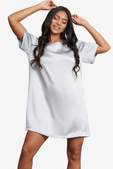 Women's Satin Short Sleeve Nightgown