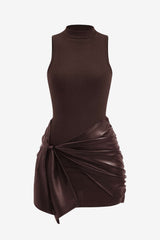 Women's Tie Front Sleeveless Mini Dress