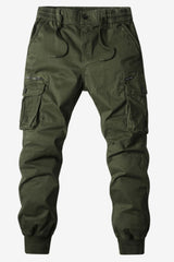 Men's Cargo Jogger Pants Cotton Blend Relaxed Fit Black