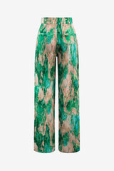 Women’s Marble Print High Waisted Wide Leg Trousers