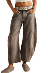 Women's High-Waisted Wide - Leg Light Blue Denim Jeans