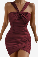 Women's Fitted Mini Dress with Ruched Detailing