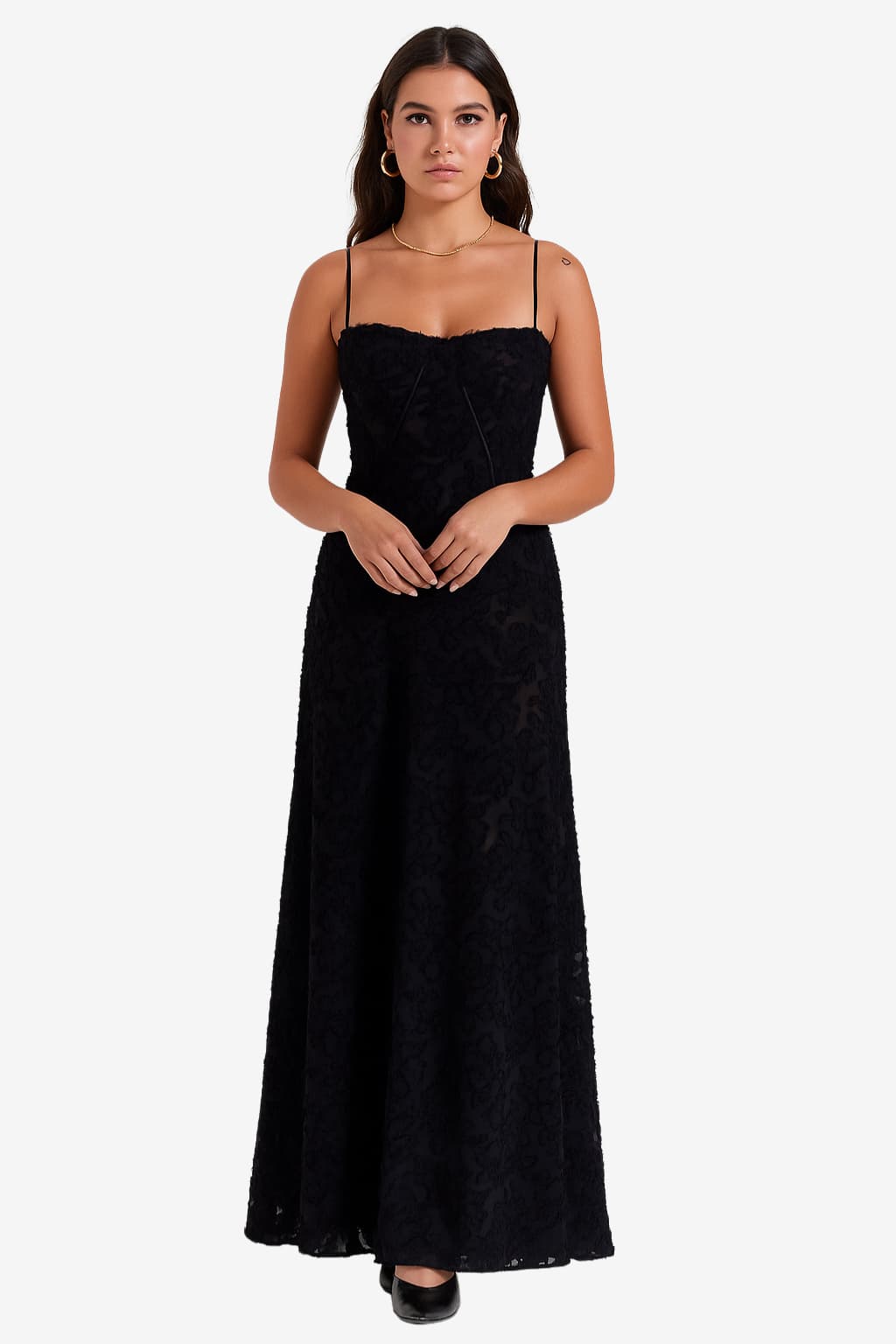 Women’s Backless Maxi Dress Spaghetti Strap Summer Fit