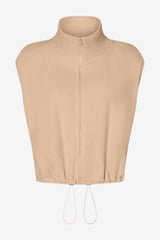 Women’s Cropped Zip-Up Sleeveless Sports Vest