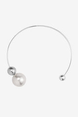 Women's Gold-Toned Open Collar Pearl Necklace