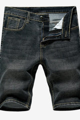 Men’s Knee Length Denim Shorts Casual Fit 5-Pocket
