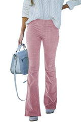Women's High-Waisted Corduroy Flare Trousers